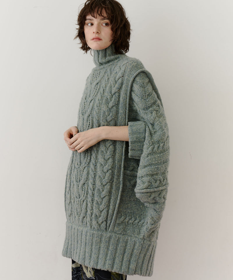 【予約】ケイブルBIGニットワンピース