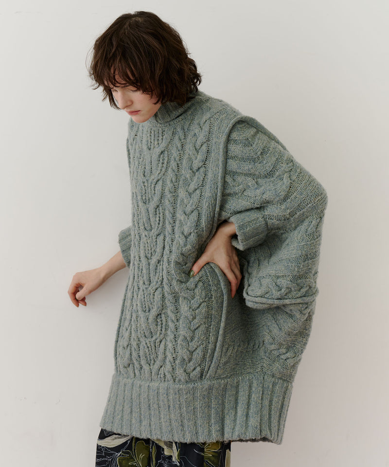 【予約】ケイブルBIGニットワンピース