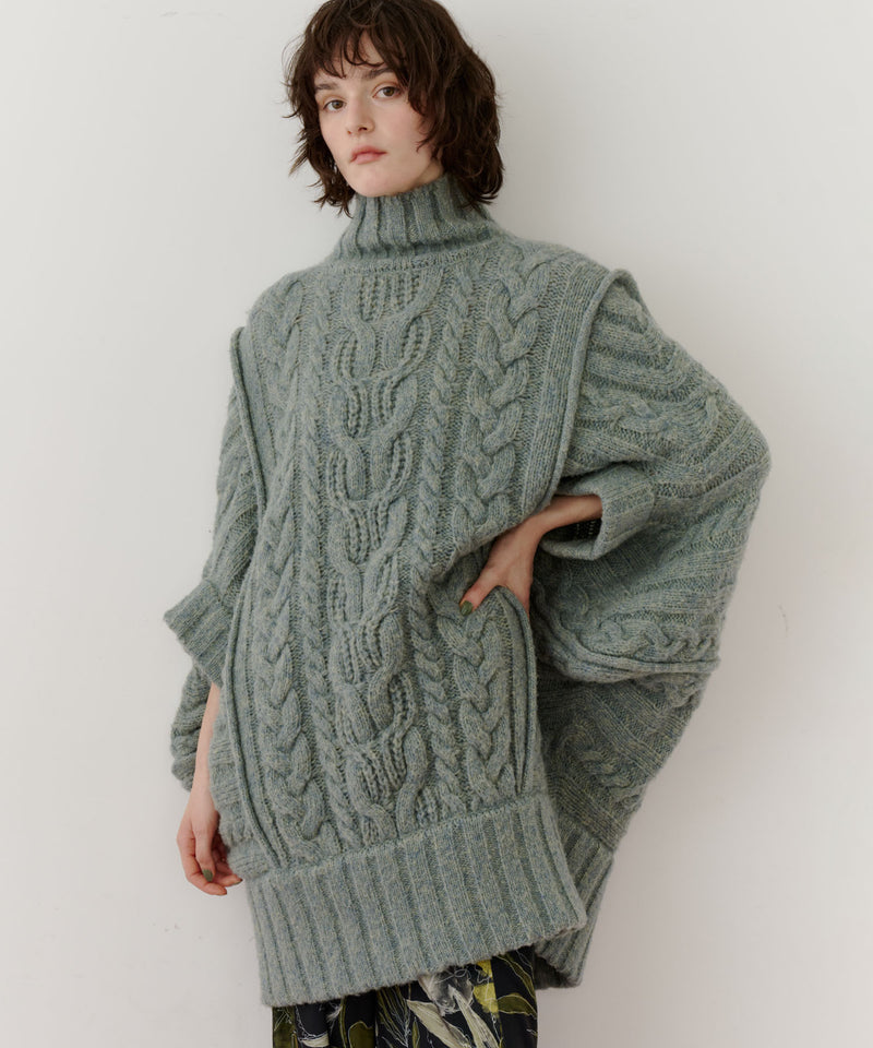 【予約】ケイブルBIGニットワンピース