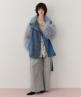 【予約】ボリュームファー×レザーBIGジャケットコート