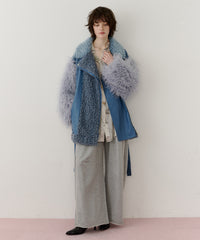 【予約】ボリュームファー×レザーBIGジャケットコート