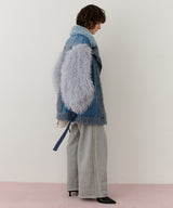 【予約】ボリュームファー×レザーBIGジャケットコート