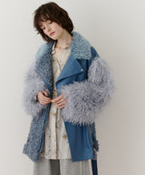 【予約】ボリュームファー×レザーBIGジャケットコート