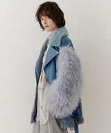 【予約】ボリュームファー×レザーBIGジャケットコート