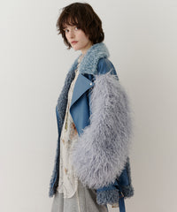 【予約】ボリュームファー×レザーBIGジャケットコート