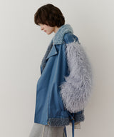 【予約】ボリュームファー×レザーBIGジャケットコート