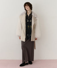 【予約】ボリュームファー×レザーBIGジャケットコート