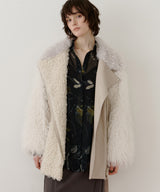 【予約】ボリュームファー×レザーBIGジャケットコート