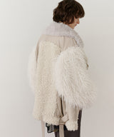 【予約】ボリュームファー×レザーBIGジャケットコート