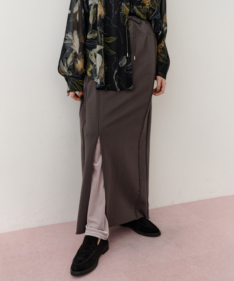 【再入荷】深スリットスウェットIラインスカート