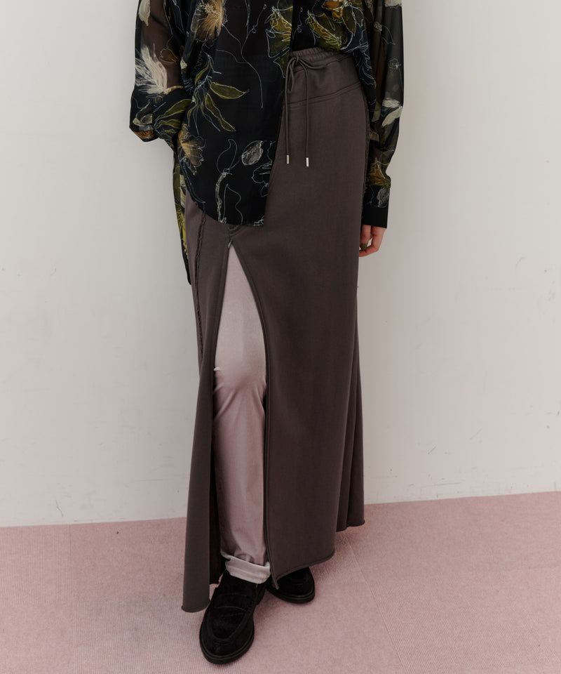【再入荷】深スリットスウェットIラインスカート