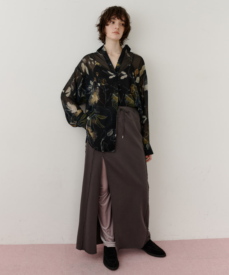 【再入荷】深スリットスウェットIラインスカート