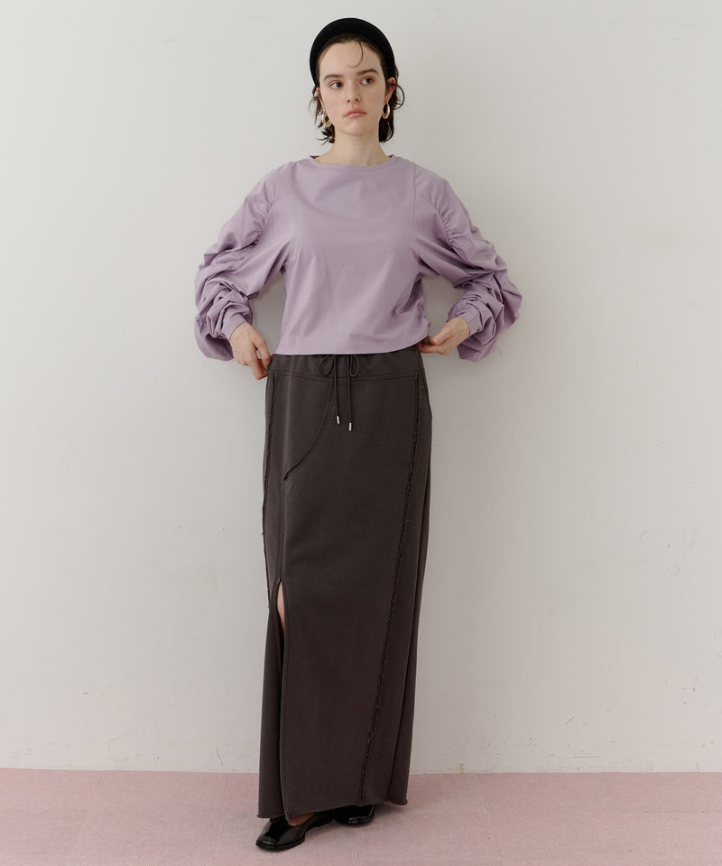 【再入荷】深スリットスウェットIラインスカート