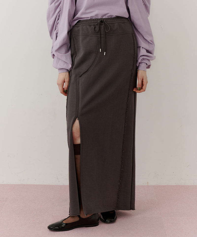 【再入荷】深スリットスウェットIラインスカート