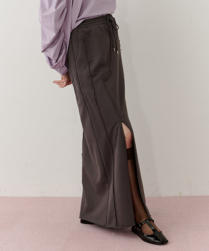 【再入荷】深スリットスウェットIラインスカート
