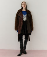 【予約】ボリュームファー×レザーBIGジャケットコート
