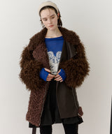 【予約】ボリュームファー×レザーBIGジャケットコート