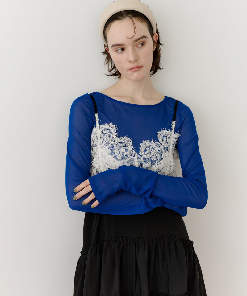 ロングスリーブボートネックシアーTOPS