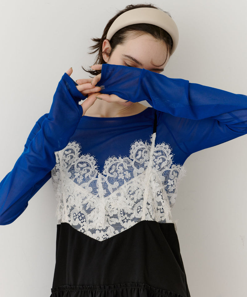 ロングスリーブボートネックシアーTOPS