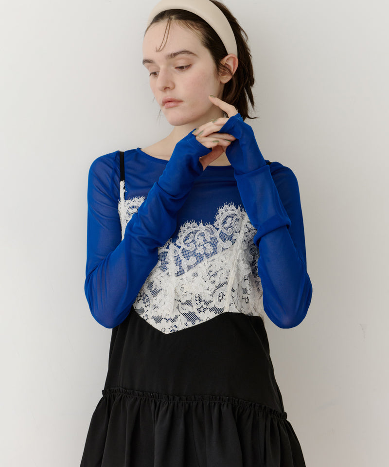 ロングスリーブボートネックシアーTOPS