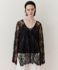 【予約開始待ち】2WAY総レースVネックオーバーTOPS