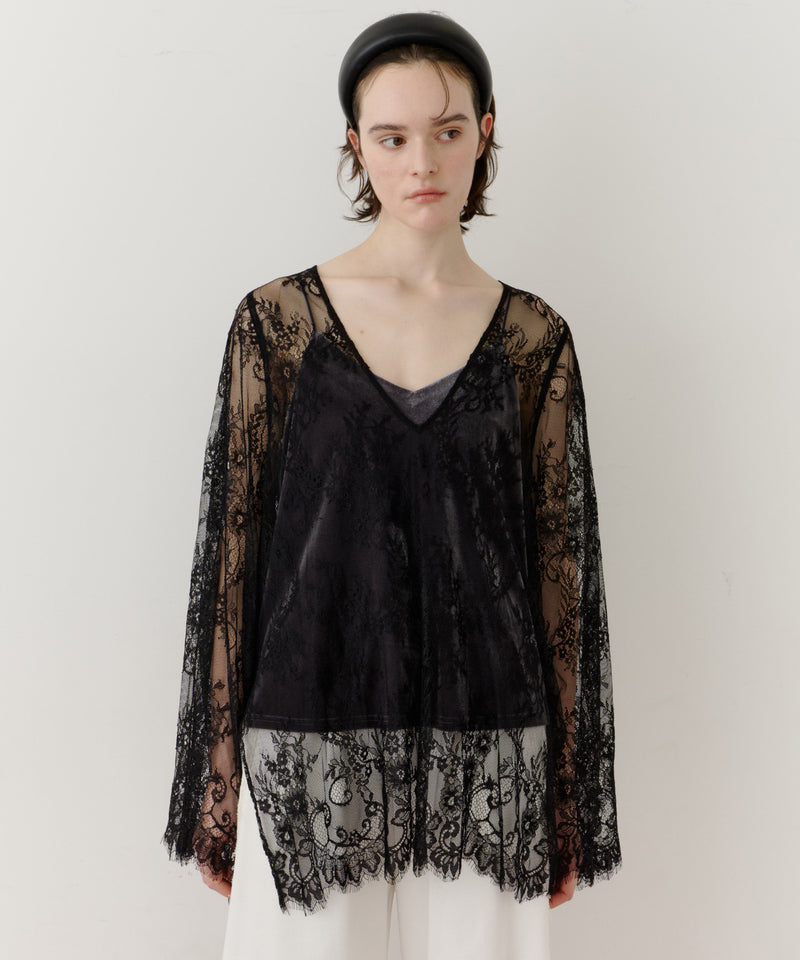 【予約開始待ち】2WAY総レースVネックオーバーTOPS