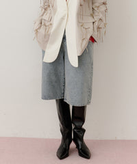 デニムタックハーフパンツ