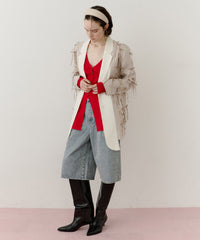 デニムタックハーフパンツ