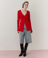 バックスリットリブカーディガン