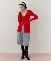 バックスリットリブカーディガン