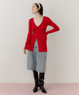 バックスリットリブカーディガン