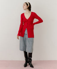 バックスリットリブカーディガン