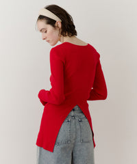 バックスリットリブカーディガン