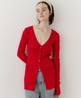 バックスリットリブカーディガン