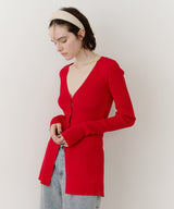 バックスリットリブカーディガン