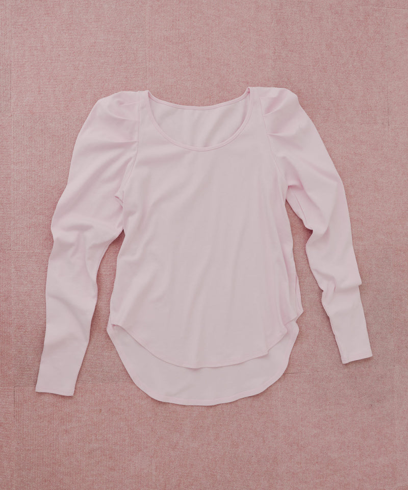 【予約10%OFF】ギャザーパフロングスリーブカットソー