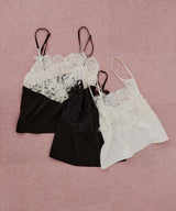 【予約開始待ち】モチーフレース×サテンキャミ