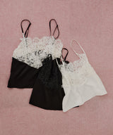 【予約開始待ち】モチーフレース×サテンキャミ