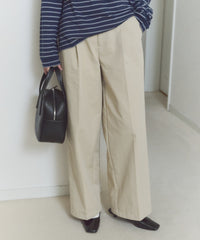 【GIUNON】wide leg tuck pants / ワイドレッグパンツ