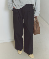 【GIUNON】wide leg tuck pants / ワイドレッグパンツ