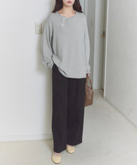 【GIUNON】wide leg tuck pants / ワイドレッグパンツ
