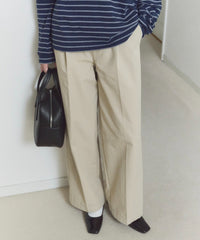 【GIUNON】wide leg tuck pants / ワイドレッグパンツ