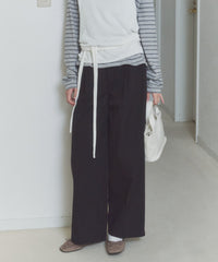 【GIUNON】wide leg tuck pants / ワイドレッグパンツ