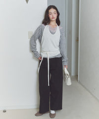 【GIUNON】wide leg tuck pants / ワイドレッグパンツ