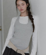 【GIUNON】hem mellow holter neck tops / ヘムメロウホルターネック