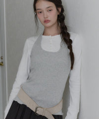 【GIUNON】hem mellow holter neck tops / ヘムメロウホルターネック