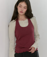 【GIUNON】hem mellow holter neck tops / ヘムメロウホルターネック