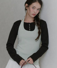 【GIUNON】hem mellow holter neck tops / ヘムメロウホルターネック