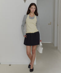 【GIUNON】hem mellow holter neck tops / ヘムメロウホルターネック