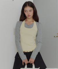【GIUNON】hem mellow holter neck tops / ヘムメロウホルターネック